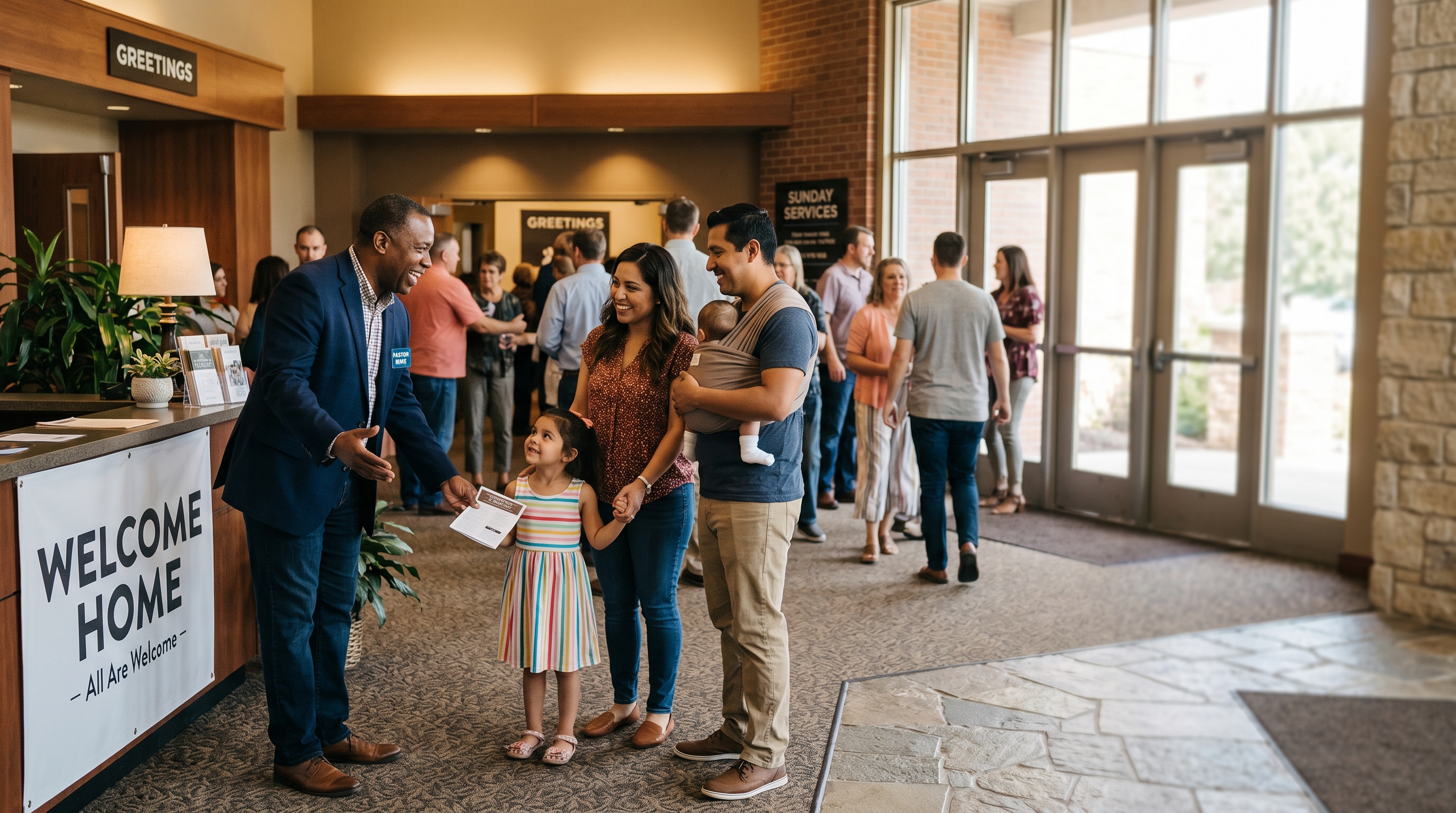 Church community gathering for a outreach event